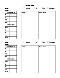 Learning profiles can be used to differentiate topics, method of learning, and manner of demonstrating learning in a classroom. Class Profile Template Worksheets Teaching Resources Tpt