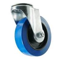 80mm Bolt Hole Blue Elastic Castors | Heavy duty wheels