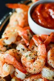 Garlic Herb Roasted Shrimp With Homemade Cocktail Sauce Recipe Recipe Cocktail Sauce Recipe Homemade Cocktail Sauce Cooked Shrimp Recipes