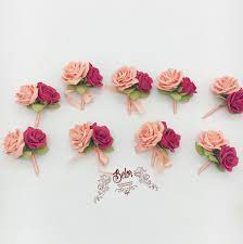 Hot Pink Boutonniere Set Pink Boutonniere Corsage And Boutonniere Set Button Holes Wedding