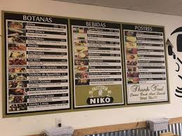Niko's menu is broad and aims to offer a favorite dish for everyone. Menu Of Paleteria Niko In Rowlett Tx 75088