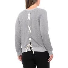 Monrow Lace Up Back Sweatshirt For Women Save 38