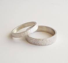 Silver Wedding Rings Set Handmade Silver Wedding Band Set Etsy Silver Wedding Bands Silver Wedding Rings Sets Wooden Wedding Ring