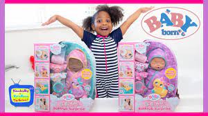 Use water to wipe away her sleepy eyes, then unwrap to reveal her hairstyle. Kyraboo Funtime With Baby Born Surprise Bathtub Surprise Youtube
