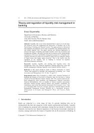 Including things like how payments are made. Pdf Theory And Regulation Of Liquidity Risk Management In Banking