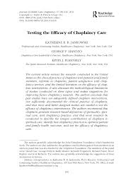 Check spelling or type a new query. Pdf Testing The Efficacy Of Chaplaincy Care