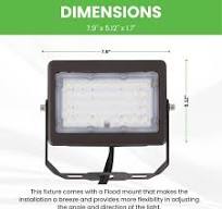 LED Flood Light - 50W - 6400 Lumens - FL06E - Photocell Included - UL + DLC  5.1 Premium