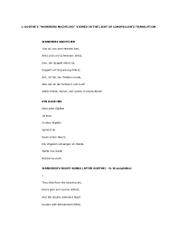 Wanderer's nightsong (original german title: Doc Goethe S Wanderer Translated Into English Being Revised Julian Scutts Academia Edu
