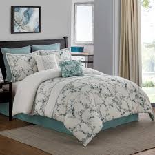 Black And White Comforter Canada Meadow 8 Piece King Comforter Set In Aqua Comforter Sets Home Decor Colors Luxury Bedding Sets