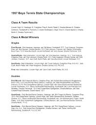 1957 Boys Tennis State Championships