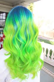 Neon Blue Green Hair Color Ombre Melt Pravana Neon Hair Color Blue Green Hair Green Hair
