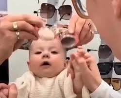 This baby saw the world clearly for the very first time.