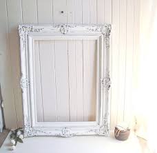 Large White Frame Vintage Ornate Rustic White Frame Shabby Etsy Frame Shabby Shabby Chic Frames Rustic White