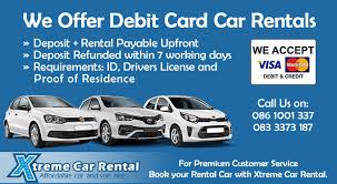 While using a debit card for a car rental is usually possible, you'll likely save yourself time (and get some extra points or perks) if you're able to use a credit card instead. At Xtreme Car Rental Customers Can Xtreme Car Rental Sa Facebook