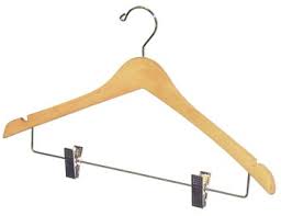 17 rubber coated natural wood combo hanger w/ clips & notches. Natural Wooden Coat Hangers With Chrome Clips Free Shipping