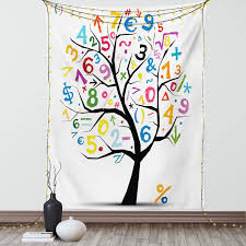 Wall becoming a colourful record of past performance. Amazon Com Ambesonne Mathematics Room Tapestry Tree Colorful Numbers Math Funny Drawing Wall Hanging For Bedroom Living Room Dorm Decor 40 X 60 Charcoal Home Kitchen