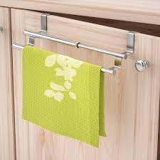 Over the door coat hanging hook hooks holder wall rack tie bathroom towel hanger. Buy Kitchen Towel Holder Over Cabinet Towel Bar Rack Expandable Double Over The Cabinet Door Towel Rack For Universal Fit On Inside Or Outside Of Cupboard Doors Stainless Steel Online In Turkey
