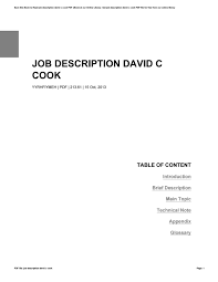 Examples of duties common to all levels in series: Job Description David C Cook By Michaelrandel1492 Issuu