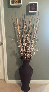 Bamboo From Dollar Tree Black Wood Wavy Sticks From Ikea Flowers And Vase From Clearance At Michael S Craft Store Floor Vase Decor Floor Vase Vases Decor