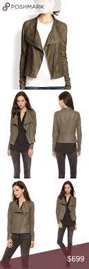 Vince Olive Paper Leather Asymmetrical Jacket Asymmetric Jacket Jackets Vince
