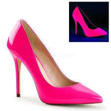 Scaepe in pelle, tacco 12, maculato bianco e nero, nadhì, n. Scarpe Decollete Lucide Rosa Neon Tacco 12 Cm Pleaser Usa Scarpe Pleaser Rosanerastore