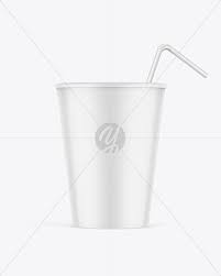 Download Paper Soda Cup With Straw Mockup In Cup Bowl Mockups On Yellow Images Object Mockups