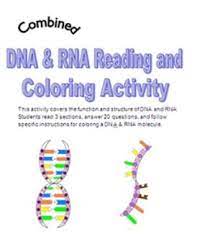 Dna Rna Reading And Coloring Activity Supports Distance Learning Dna Activities Color Activities Science Teaching Resources