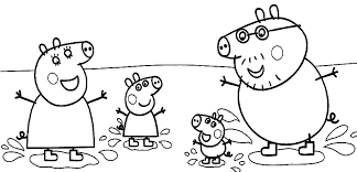 Peppa Pig Para Colorear Con Toda Su Familia