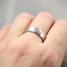 White Gold Wide Mens Wedding Band Brushed 7mm Low Dome 14k Etsy Canada Mens Wedding Rings Mens Wedding Bands Mens Wedding Bands Brushed