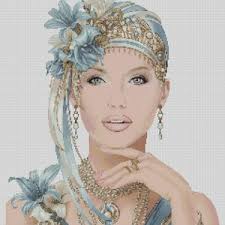 Art Deco Lady Cross Stitch Chart