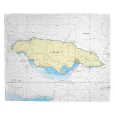 Jamaica West Indies Nautical Chart Blanket In 2019 Island