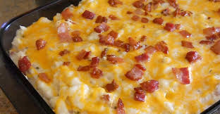 Twice Baked Potato Casserole With Bacon Recipe In 2020 Twice Baked Potatoes Casserole Baked Potato Casserole Recipes