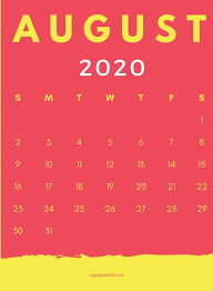 Full Page August 2020 Calendar Printable Free Download In 2020 Calendar Printables Quote Template Calendar