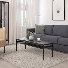 Nyboda Coffee Table W Reversible Table Top Dark Gray Concrete Effect Black 47 1 4x15 3 4x15 3 4 Ikea In 2020 Coffee Table Black Sofa Living Room Black Coffee Tables