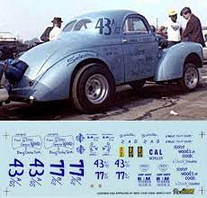 This is a very cool and rare limited edition,( serial . Stone Woods And Cook 1933 Or 1940 41 Willys Light Blue Car Decal 1 25
