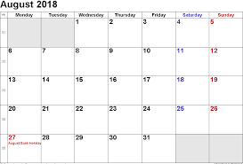 August 2018 Calendar Uk National Holidays Calendar Uk 2018 Holiday Calendar Holiday Calendar