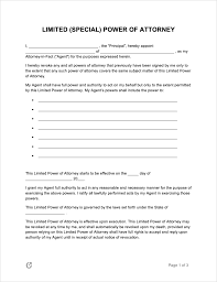 A power of attorney is a legal document that enables you, as the principal, to appoint a person you trust, called an agent, to act on your behalf. Free Limited Special Power Of Attorney Forms Pdf Word Rtf