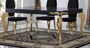 Black And Gold Dining Room Chairs Luxus Black And Gold Leaf Dining Set Collection In 2020 Gold Furnishings Gold Dining Black Dining Set