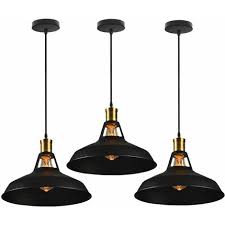 100% tout neuf et de haute qualité design d'art, style rétro, design vintage de loft pour votre plafond, couloir, patio, salon, chambre à coucher, balcon, salle à manger, salle d'exposition et etc. Idegu 3 Retro Luminaires Suspensions Vintage O27 Cm Lustre Abat Jour Style Industriel Metal Plafonnier Vintage