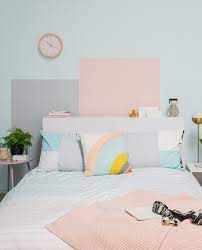 Diy Painted Wall Mural That Doubles As A Second Headboard Via Oh Joy Pastel Room Decor Pastel Room Pastel Bedroom