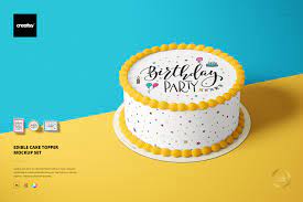 Download Edible Cake Topper Mockup Set Creative Photoshop Templates Creative Market