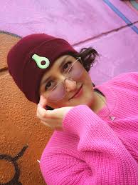 Avocado embroidery acrylic beanie