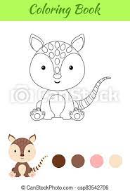Free printable coloring pages and connect the dot pages for kids. Coloring Page Little Sitting Baby Armadillo Coloring Book For Kids Educational Activity For Preschool Years Kids And Canstock