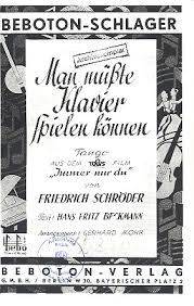 Easily generate pdf documents from html. Man Musste Klavier Spielen Konnen By Friedrich Schroder Sheet Music For Salon Orchestra