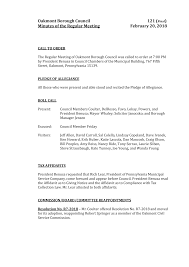 Oakmont Borough Council 121 (Final) Minutes of the Regular Meeting February  20, 2018
