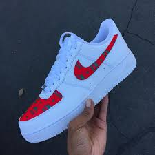 Custom Nike Air Force 1 Mcm Monogram Print Base White White Nike Air Force 1 Or Black Black Nike Air Force 1 Desig Black Nikes Cute Shoes Sneaker Collection