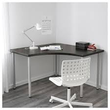 Black And White Office Table Linnmon Adils Corner Table Black Brown Silver Color 47 1 4x47 1 4 Ikea Corner Table Ikea Ikea Corner Desk Corner Table