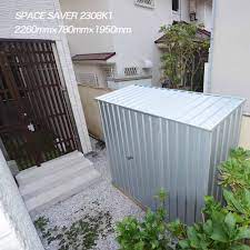 中型のspace saver シルバーにする事でサイズ感がとても良いです space saver 2308k1 2260mm 780mm 1950mm 112 000 物置 ユーロ物置 収納 輸入 外構 エクステリア ガーデニング 庭 輸入物置 輸入倉庫 ユーロ物置 庭 倉庫 屋外収納