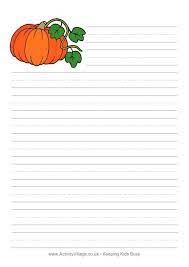 Pumpkin Writing Paper Thanksgiving Writing Paper Writing Paper Halloween Writing Paper