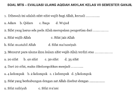 We did not find results for: Contoh Soal Uas Akidah Akhlak Kls 7 Mtsn Smp It Semester 1 File Guru Now